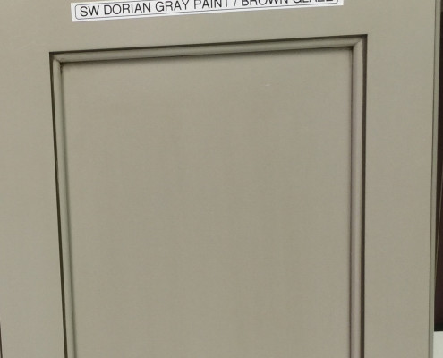 SW Dorian Gray Paint with Brown Glaze