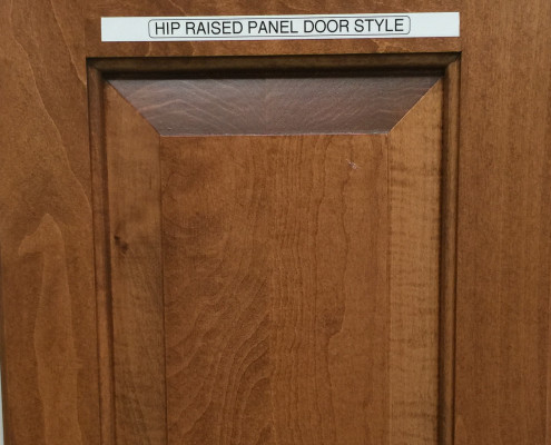 Maple Wood with Pecan stain on Hip Raised Panel door style
