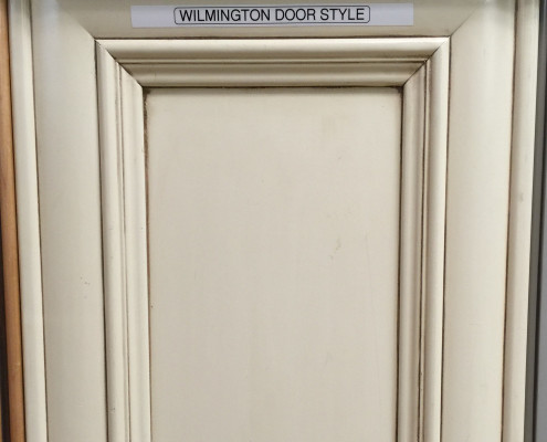 Navajo White Paint with Brown Glaze on Wilmington door style